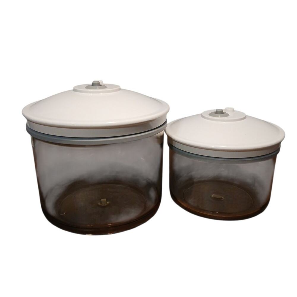 Foodsaver Snail Vacuum Canisters Container Lot of 2‎ KY-124 50oz and KY-123 25oz